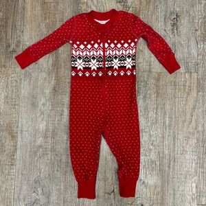 Hanna Andersson 6-12month fair isle holiday zipper pajama